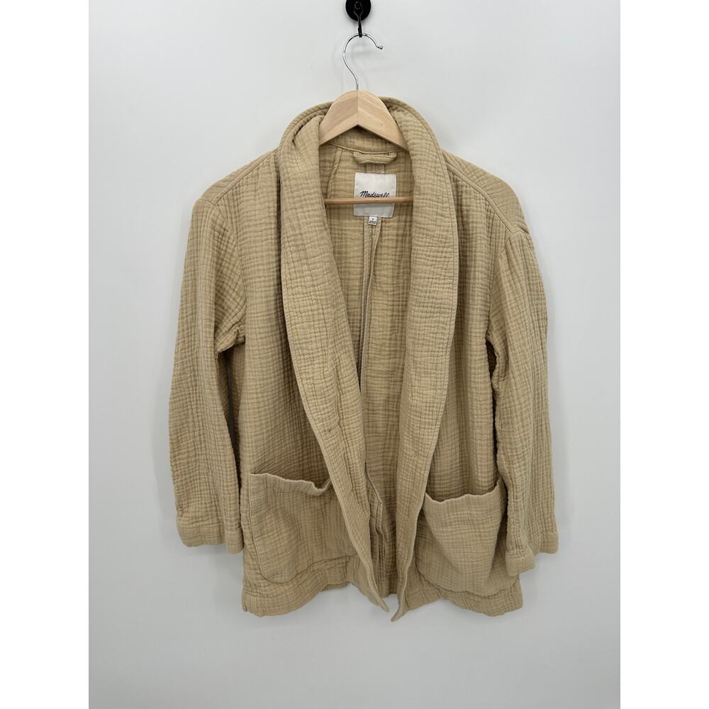 Madewell Blazer Women Small Lightspun Dorset Gauze Slouchy Oversized Khaki
